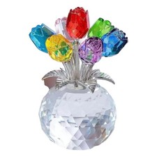 Crystal Red Rose Figurine