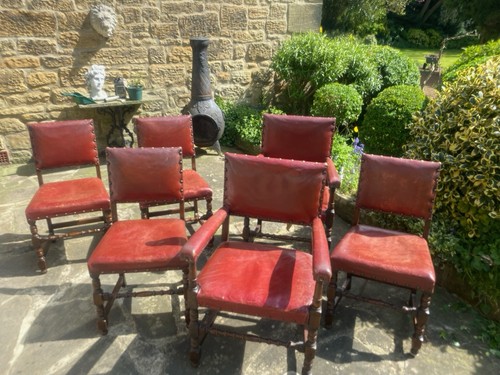 Antique dining chairs red - antique,