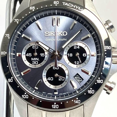 Seiko blue gray - blue, chronograph