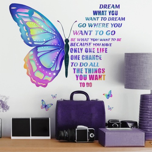 Large butterfly girl wall - large,