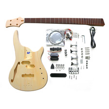 DIY SEF Bass Guitar Kit | 4-String Basswood Body | Laurel | Semi Hollow