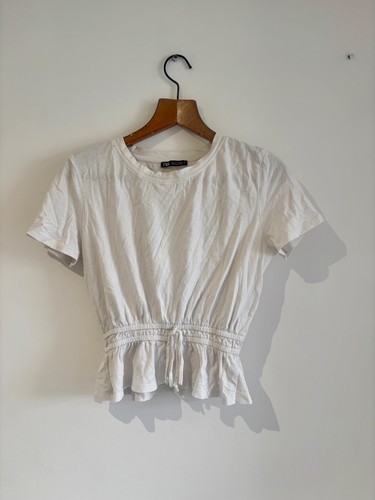 Zara white peplum waist - white,