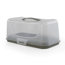 Rectangular Cake Carrier Lid Handle Loaf Baguette Cupcake Storage Container Box