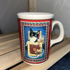 Vintage Lesley Anne Ivory LAI 1994 Christmas Mug Cats Kittens Teddies Novelty