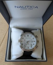 Nautica men white dial - white, red