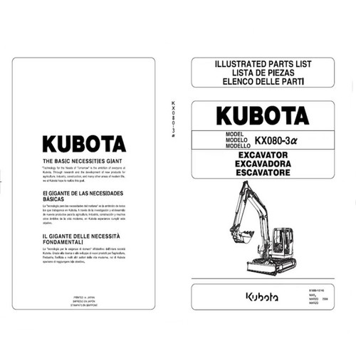 Spare parts list for kubota - parts,