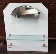Vintage 'NYMPH' Bathroom Mirror & Shelf Vanity Wall Unit with Chrome White Glass