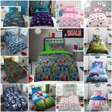 Kids Duvet Cover Reversible Children Girls Boys Quilt Covers Single Bedding Set