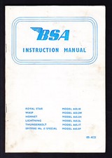 BSA Instruction Manual Royal Star Wasp  Hornet Lightning Thunderbolt Spitfire