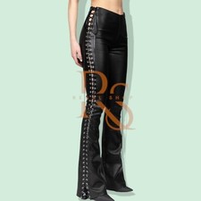 Women's Black Leather Pant