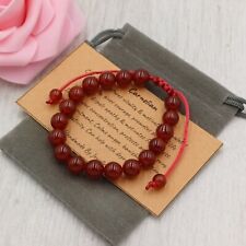 RED CARNELIAN Bracelet Adjustable Handmade + Gift Bag Crystal Gemstone 6/8mm.