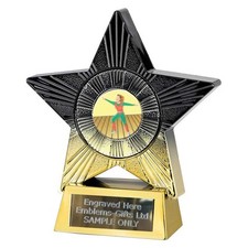 Keep Fit Dancing Award (St1) 140mm Star Trophy Engraved Free