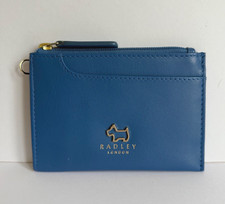 Radley Pockets Blue Leather Card Holder - Coin Purse New With Dust Bag