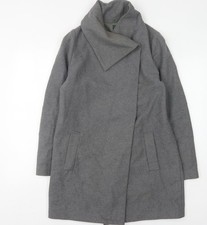 Stile Benetton Women's Grey Wool Blend Overcoat Size 14