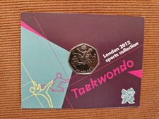 2012 LONDON OLYMPIC SPORTS 2011 50p COIN UNC SEALED IN CARD. TAEKWONDO (*)