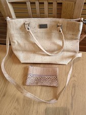 Brand New, handbag And Matching Purse made of Portuguese Cork. Feels Soft.