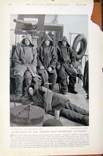 Original Old Antique Print Navy & Army Cruiser Powerful Bluejackets Torpedo Boat