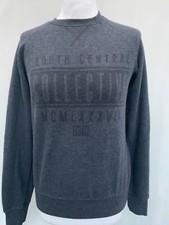 Sweatshirt cedar wood state size S grey polyester blend chest 36" mens