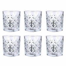 Crystal Tumblers Drinking Glasses 6PC Set Glass Scotch Crystal Effect Bourbon 