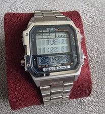 Vintage Digital Seiko Silver Wave D409 5030  Sign Table Watch 