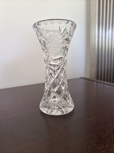 Small crystal cut - , vase