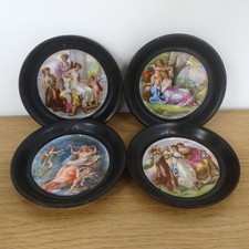 Vintage Set of 4 Victorian Style Porcelain Classical Mythology