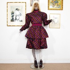 Vintage Dior Silk Tartan Dress