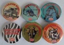 6 OPERATION SURVIVAL GOLDEN WONDER CRISPS OLD METAL BADGES