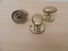 3 x Vintage OVAL Brass Door Knobs Handles