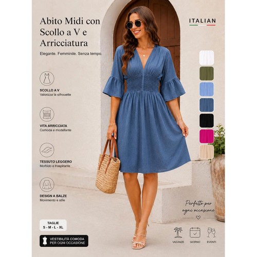Women neck smocked waist - smocked,