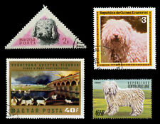 KOMONDOR HUNGARIAN Herding Dog Postage Stamp International Collection X 4