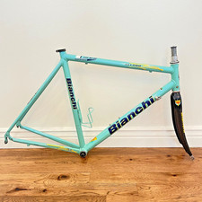 Bianchi Alloro Campione Del Mondo 57cm Frame Set - Handmade Italy Celeste Carbon