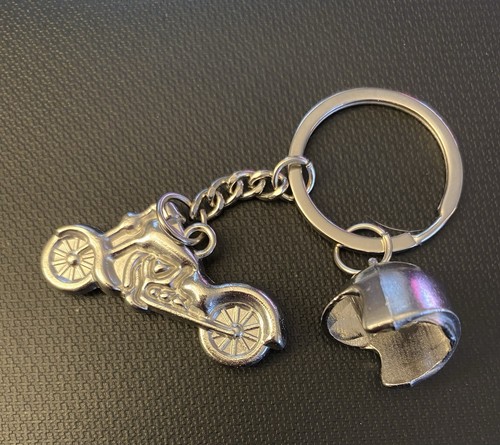 Motorbike and helmet - and, keyring