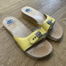 Scholl Yelllow Leather Wooden