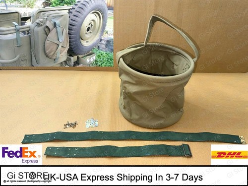 Folding canvas water bucket - canvas,