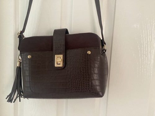 Dark brown shoulder bag - dark,