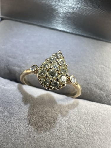 Yellow gold ring champagne - 9k, ring-