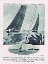 YACHTING Shamrock V Wins the J Class Race at Southend - Vintage Print 1931