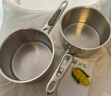 2 Quality Prestige Stainless Steel Induction Saucepans - 16 x10 cm- Ref 102