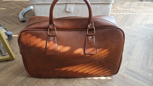 Vintage brown leather duffle - brown,