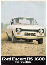Ford Escort RS 1600 Mk1 1970-71 UK Market Foldout Sales Brochure