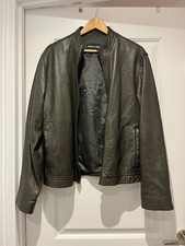 Supersoft Men’s Armand Basi Leather Jacket Olive Green Size M