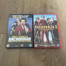 Anchorman 1 & 2 DVD films movies bundle - Will Ferrell