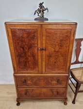 Walnut Tallboy Dresser Cabinet Linen Storage Vintage 1930s Delivery Available