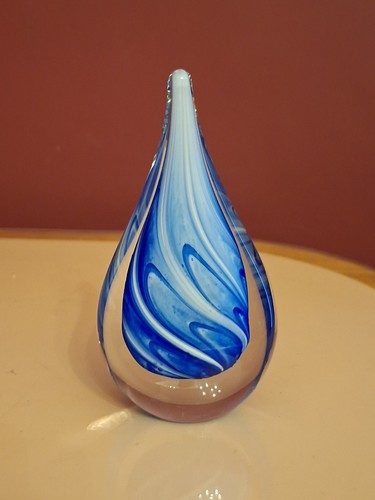 Hand blown art glass teardrop - blown,