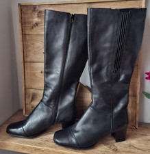 Clarks Ladies Knee High Black