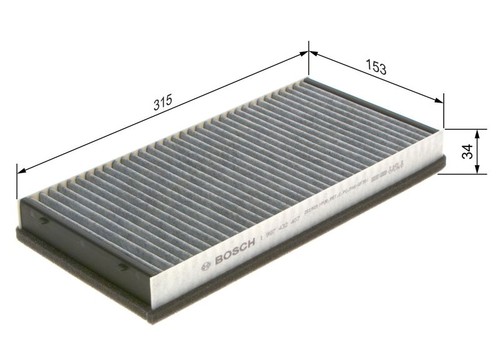 Cabin air filter - air, length
