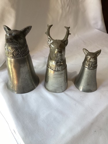 Vintage trio stirrup cups - of,