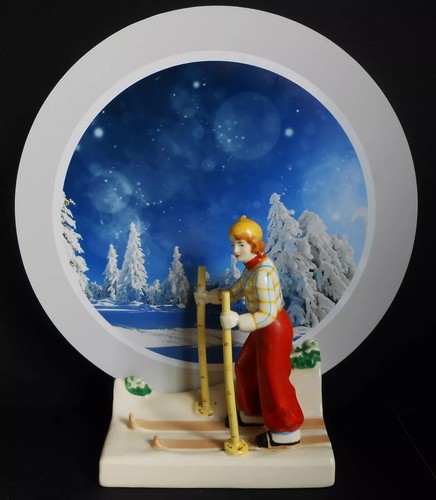 Vintage lady skier with - lady,
