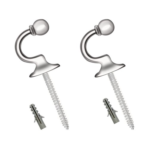 Pack metal curtain hooks - 2,